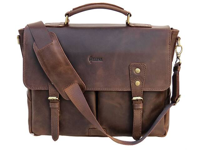 Деловой мужской портфель из натуральной кожи RС-3960-4lx TARWA коричневый