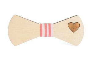Деревянная галстук бабочка Gofin С гравировкой сердца Gbd-372
