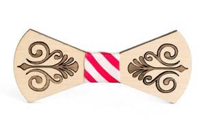 Деревянная галстук бабочка Gofin С гравировкой узор Gbd-387