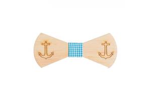 Деревянная галстук бабочка Gofin С выгравированным якорем Gbd-377