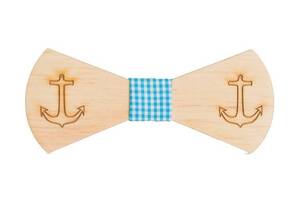 Деревянная галстук бабочка Gofin С выгравированным якорем Gbd-377