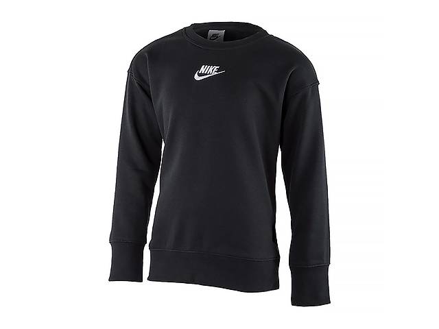 Детская Кофта Nike G NSW CLUB FLC BF CREW LBR Черный 122-128 (7dDD7473-010 122-128)