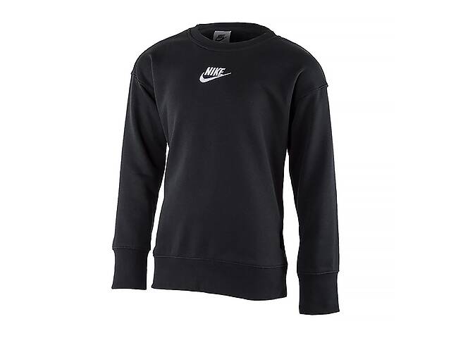 Детская Кофта Nike G NSW CLUB FLC BF CREW LBR Черный 137-147 (7dDD7473-010 137-147)