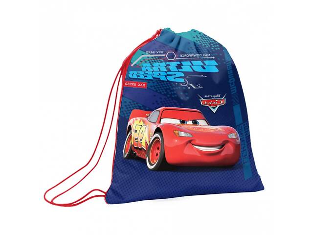 Детская сумка рюкзак для обуви на веревках 40 х 35 см 1Вересня SB-10 Cars Синяя (554617)(SB-10)