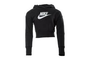 Детское Худи Nike G NSW CLUB FT CROP HOODIE HBR Черный 146-156 (7dDC7210-010 146-156)