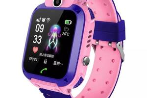 Детские умные часы KID Watch S12 GPS с влагозащитой Розовые + Карта памяти 16GB