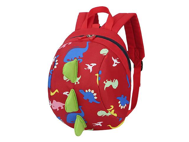 Детский рюкзак Динозавр с ремешком и анти-потерянным ремнем DinoBaby Красный (gab_krp220tkFf95028)