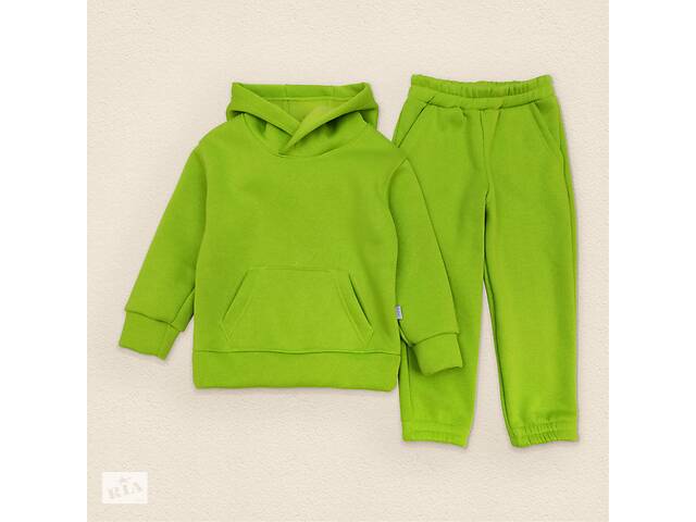 Детский теплый костюм на флисе худи и штаны Dexter`s lime 134 см зеленый (131544668453)