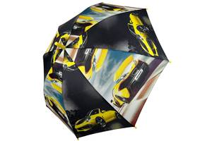 Детский зонт-трость 'Гонки' для мальчиков от S&L желтая ручка 018103-4