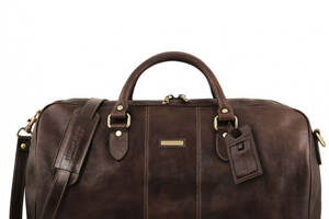 Дорожная кожаная сумка-даффл Lisbona Tuscany TL141657 Темно-коричневый