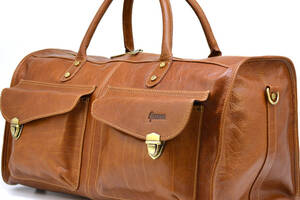 Дорожная кожаная сумка GB-5664-4lx TARWA 26.5 × 29 × 49.5 Коньячный