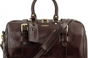 Дорожная кожаная сумка с пряжками - Большой размер Tuscany TL141248 Voyager Темно-коричневый