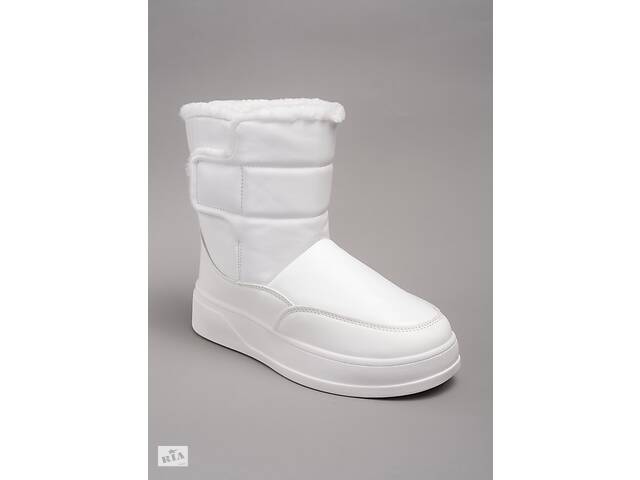 Дутые сапоги женские 341622 р.37 (23,5) Fashion Белый