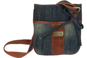 Джинсовая сумка на плечо Fashion jeans bag 8079 Темно-синяя