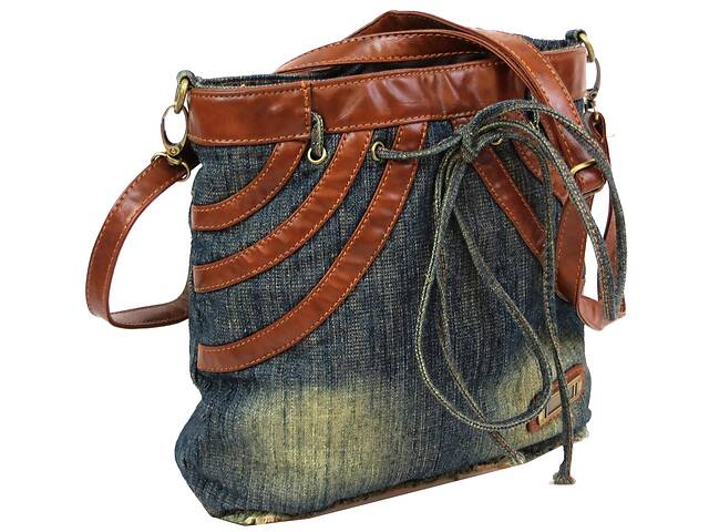 Джинсовая сумка Fashion jeans bag темно-синяя