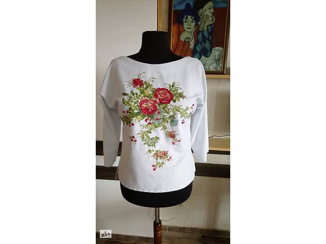 Эксклюзивная вышитая блузка - Летние цветы