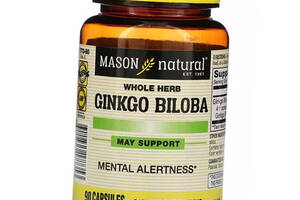 Экстракт гинкго билоба из цельного растения Whole Herb Ginkgo Biloba Mason Natural 90капс (71529021)