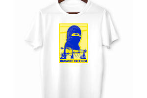 Футболка Арбуз белая с патриотическим принтом 'Ukraine Freedom. Свободная Украина' XL
