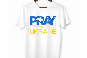 Футболка Арбуз с принтом Pray Ukraine L Белый