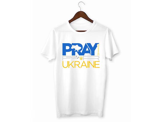 Футболка Арбуз с принтом Pray Ukraine S Белый