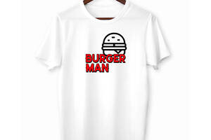 Футболка белая с принтом Арбуз Burger Man. Бургер Мэн L