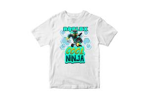 Футболка белая с принтом онлайн игры Roblox 'Cool ninja Роблокс Roblox' Кавун 3-4 года ФП011973
