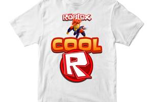 Футболка белая с принтом онлайн игры Roblox 'Cool R Роблокс Roblox' Кавун 3-4 года ФП011977