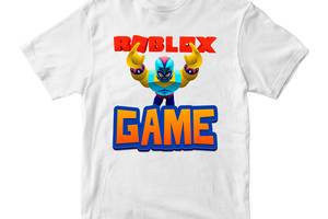 Футболка белая с принтом онлайн игры Roblox 'Game. Игра. Roblox. Роблокс' Кавун 5-6 лет ФП011960