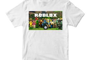 Футболка белая с принтом онлайн игры Roblox 'Роблокс Персонажы Roblox 2' Кавун 5-6 лет ФП011984