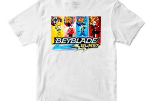 Футболка белая с принтом игры BeyBlade 'Волчок Beyblade burst. Бейблэйд берст Персонажи' Кавун 3-4 года ФП012162