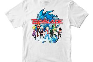 Футболка белая с принтом игры BeyBlade 'Волчок Beyblade burst. Бейблэйд берст Персонажи' Кавун 3-4 года ФП012167