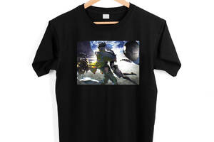 Футболка черная с аниме принтом Арбуз Cyberpunk Edgerunners Киберпанк Бегущие по краю David Lucy в космосе XS