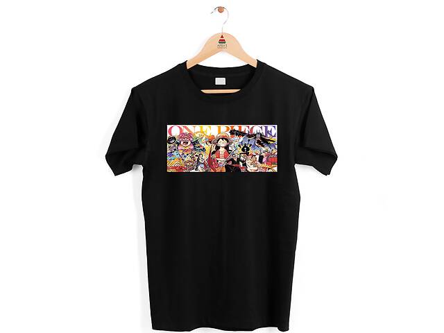 Футболка черная с аниме принтом Арбуз One Piece Ван-Пис Luffy Луффи и команда One Piece XXL