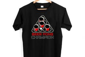 Футболка черная с принтом Арбуз Beer Pong Champion XXL