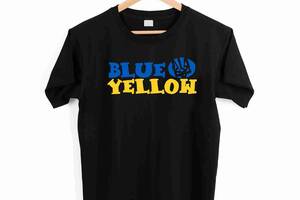 Футболка черная с патриотическим принтом Арбуз Blue Yellow Push IT L