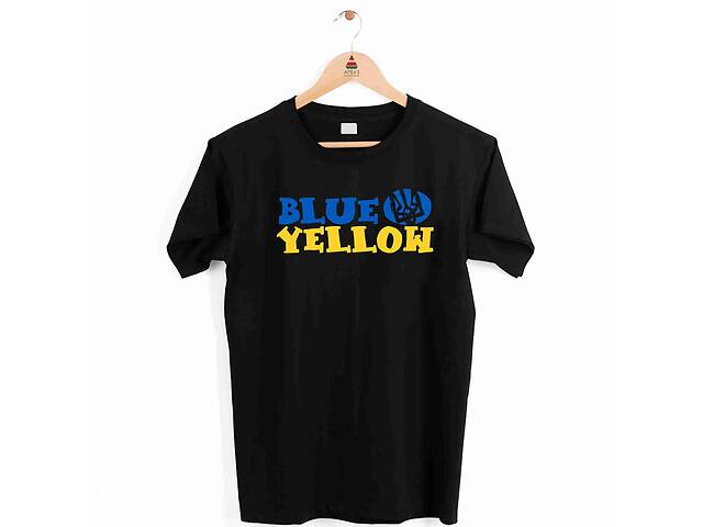 Футболка черная с патриотическим принтом Арбуз Blue Yellow Push IT S