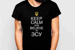 Футболка черная с патриотическим принтом Арбуз Keep Calm and believe in ВСУ Push IT XS