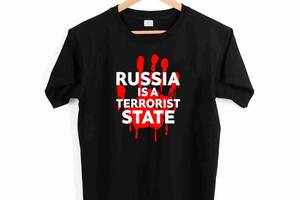 Футболка черная с патриотическим принтом Арбуз Russia is a terrorist state Push IT M