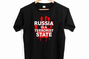 Футболка черная с патриотическим принтом Арбуз Russia is a terrorist state Push IT XL