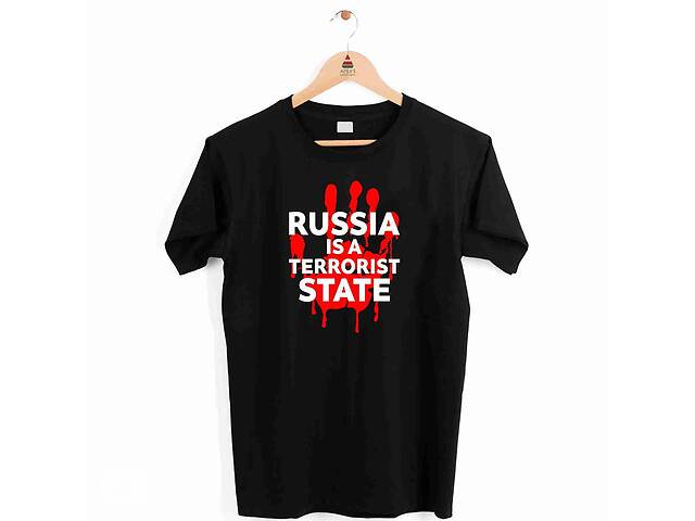Футболка черная с патриотическим принтом Арбуз Russia является terrorist state Push IT XS