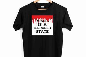 Футболка черная с патриотическим принтом Арбуз Russia является terrorist state Push IT XS