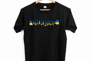 Футболка черная с патриотическим принтом Арбуз Украина сине-желтая лента Push IT XXXL