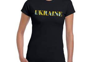 Футболка черная с принтом Арбуз Украина желтая надпись XXL