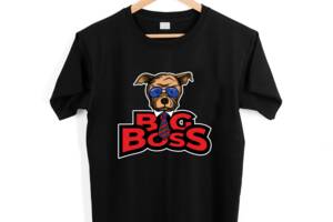 Футболка черная с принтом для руководителя 'Big Boss Dog. Большой Босс Пес' Кавун XS ФП012327XS