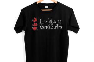 Футболка черная с принтом 'Ladybugs Kama Sutra. Божьи коровки Кама Сутра' Кавун Футболки 18+ S ФП012199
