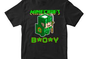 Футболка черная с принтом онлайн игры Minecraft 'BOY Minecraft' Кавун 5-6 лет ФП012029