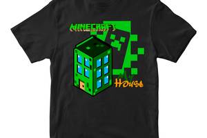 Футболка черная с принтом онлайн игры Minecraft 'My house Мой дом Minecraft Майнкрафт' Кавун 86 см ФП012068(28)