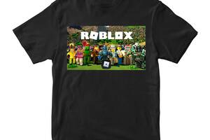 Футболка черная с принтом онлайн игры Roblox 'Роблокс Персонажы Roblox 2' Кавун 5-6 лет ФП011983