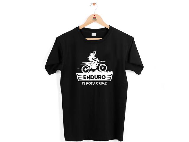 Футболка черная со спортивным принтом Арбуз Enduro is not a crime. Эндуро. Мотокросс XXL