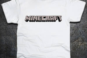 Футболка Fruit of the Loom Логотип Майнкрафт Logo Minecraft Белый 104 см (642)